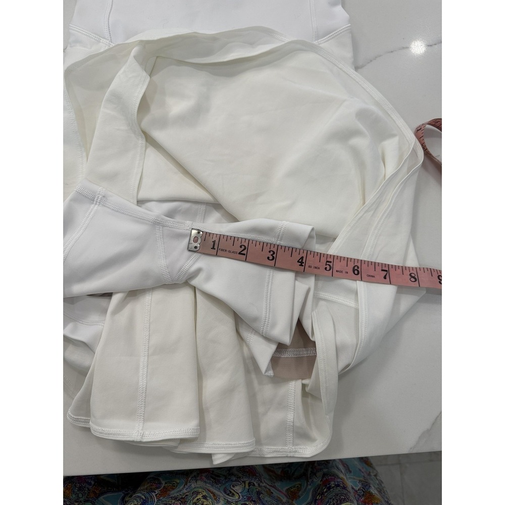 Lululemon Athletica Dress Womens 8 White High Neck Crossback Tennis Fit Flare - Picture 8 of 12